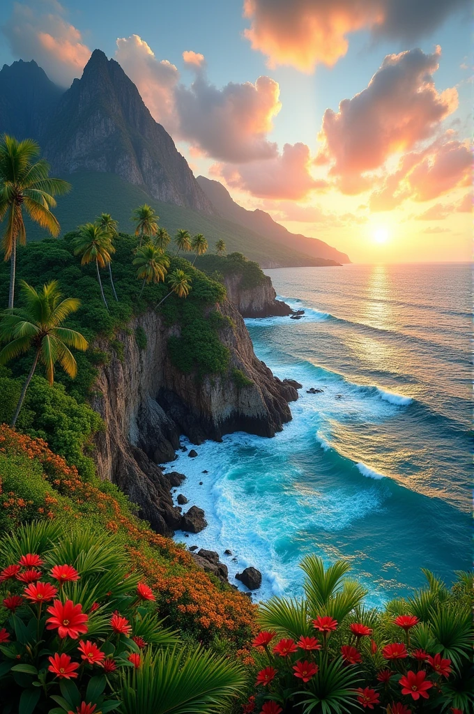 a landscape on a wild island