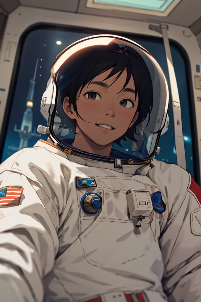 Close-up of astronaut's face in spacecraft - Walter Schirra,in your seat, high resolution,