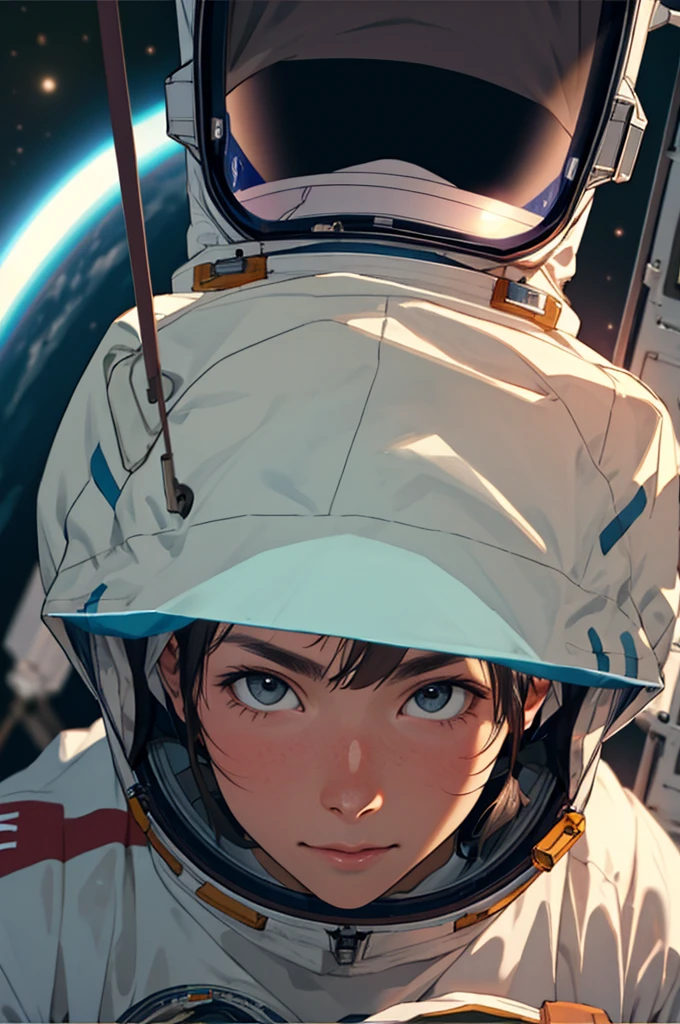 Close-up of astronaut's face in spacecraft - Walter Schirra,in your seat, high resolution,