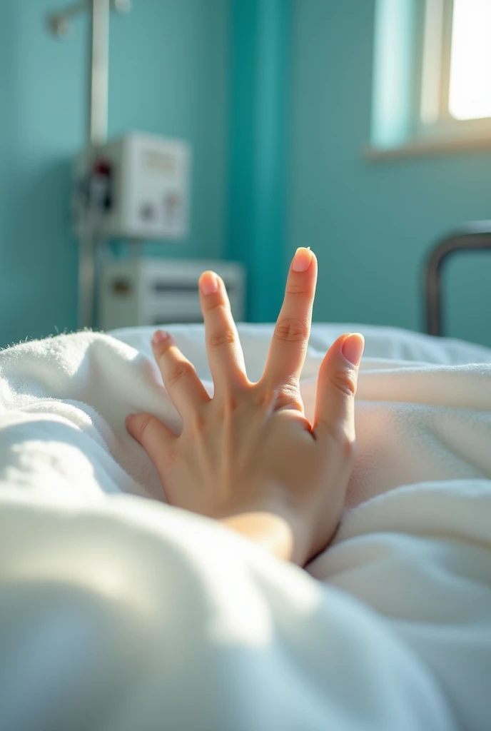 Hospital confined female chubby hand Philippines hospital no bracelets and rings