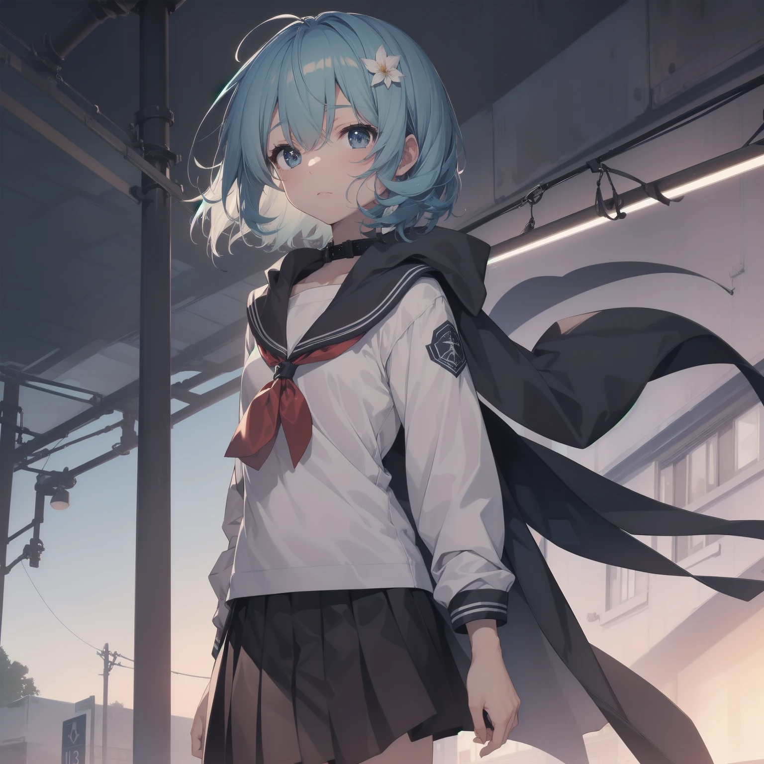 ultra-absurdres-Top quality by artist God, ultra-detailed, high resolution, anime moe artstyle, best anime 8k konachan wallpaper, pixiv contest winner, pool:2810, perfect anatomy,break, 1girl, (Please draw a girl walking sleepily to school alone. )break,(Solo,little female, 13-year-old:1.3),Full limbs, complete fingers,a junior high school student, (very short hair), short cut, flat chest, , small butt, small black eyes, beautiful detailed eyes, well-proportioned iris and pupils, expressive eyes, highres detailed hair, soft expression, salor school_uniform, sailor collar, serahuku, bow, pleated skirt,(Detailed Lighting), (Detailed background), in the School commute route. break,super detailed skin, Best cinematic lighting powered by famous artist, 8k,beauty illustration,photoshop_(medium),very aesthetic,break,((artist:izumi_tsubasu )), artist:clamp ,artist:carnelian ,artist:kantoku ,
