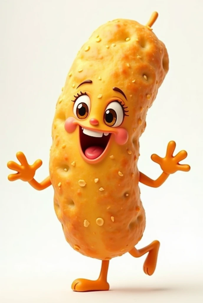 A tequeño(food as they are in Peru, Long and thin) animated without background