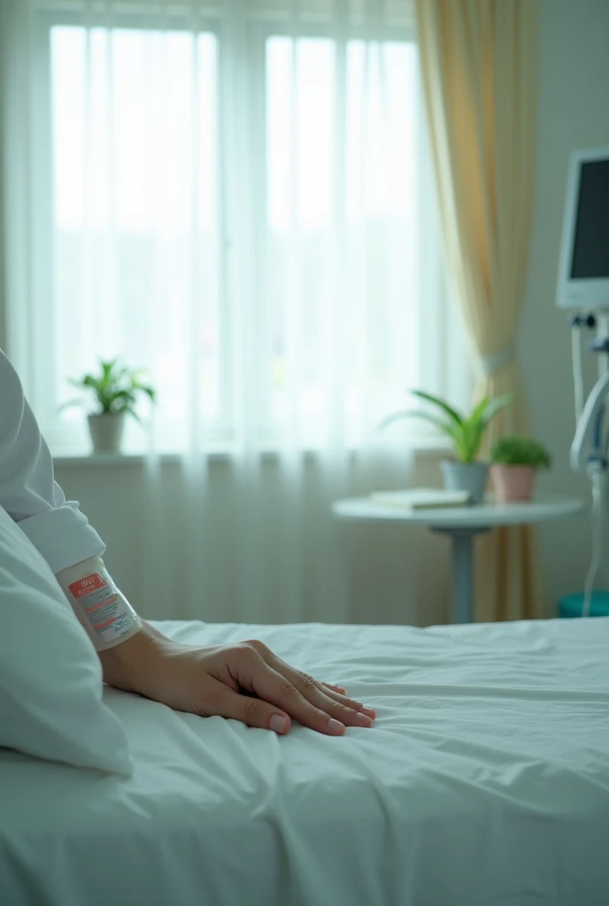 Philippines hospital room patient female no face just hand and dextrose