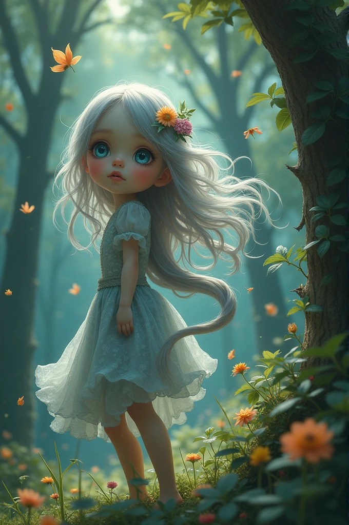 A creature emerging from a girl