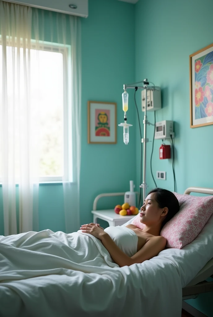 Philippines hospital room patient female no face just hand and dextrose