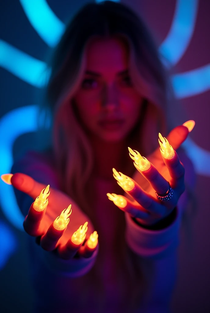 Nails that glow in the dark with a little bit Flame 