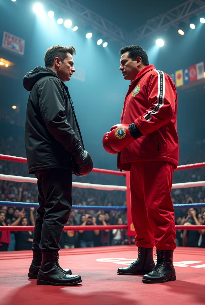 generates an image of President Maduro and Elon Musk in a boxing match