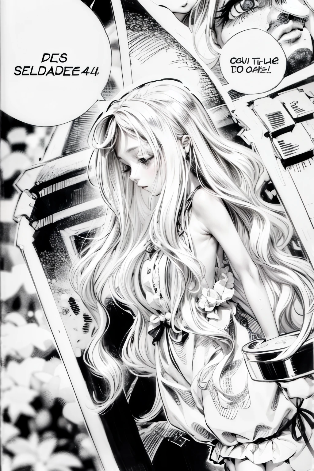 ((best quality)), ((masterpiece)), (detailed), 1girl, (big forhead:1.2),extremely detailed cute,((((long hair,long hair)))),intricate eyes,beautiful detailed ,symmetrical eyes,(((detailed face))),beautiful detailed lips,highres,(best quality),(ultra detailed,extremely detailed),perfect face details, ((masterpiece:1.4, best quality))+, (ultra detailed), closed eyes, sleep, albino