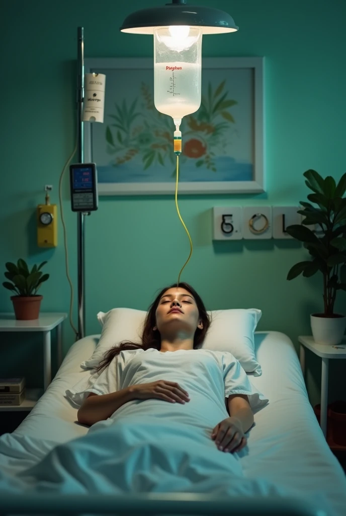 Philippines hospital room patient female no face just hand and dextrose