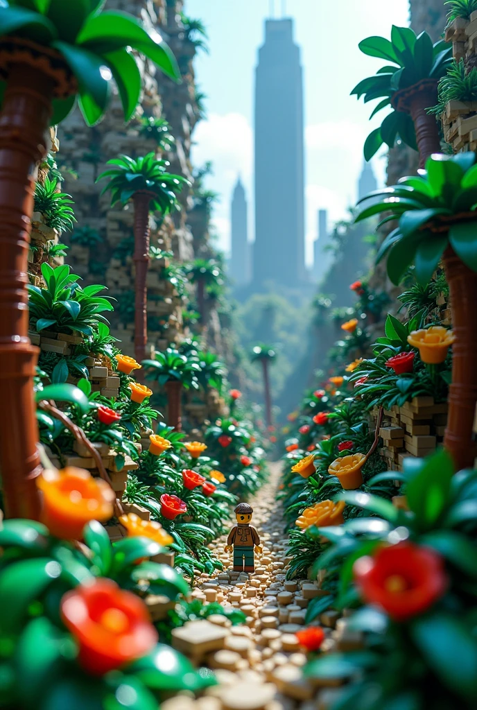best qualityer, very fine, 16K, Ridiculous, very detailled, Jungle Adventure,Made of Lego, ((Destruction of cities))((A masterpiece full of fantasy elements))), ((best qualityer)), ((details Intricate))(8k)