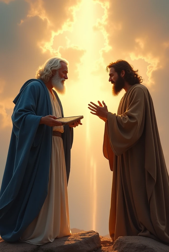 Moses with Elijah talking to Jesus 