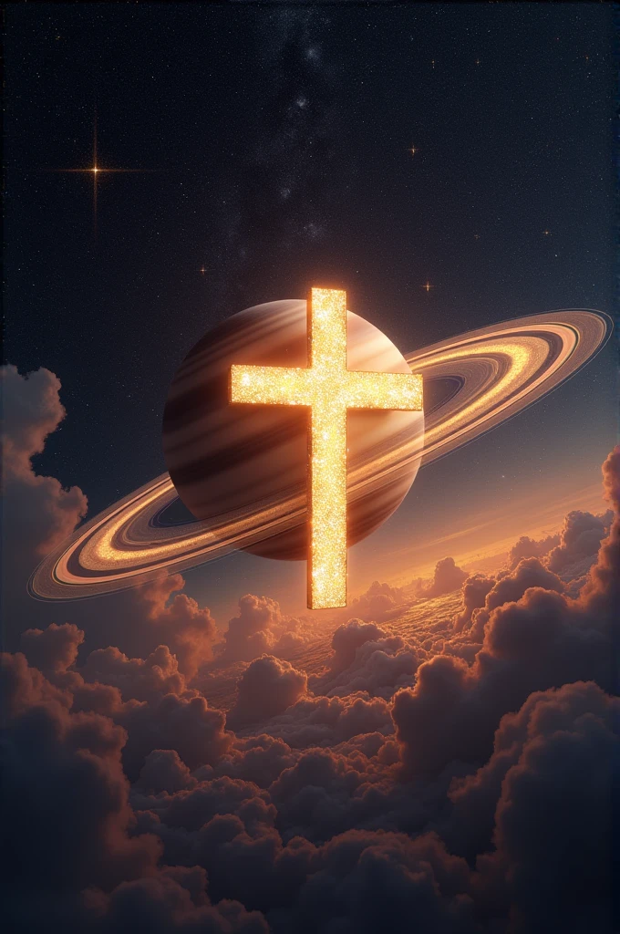 A cross on Saturn