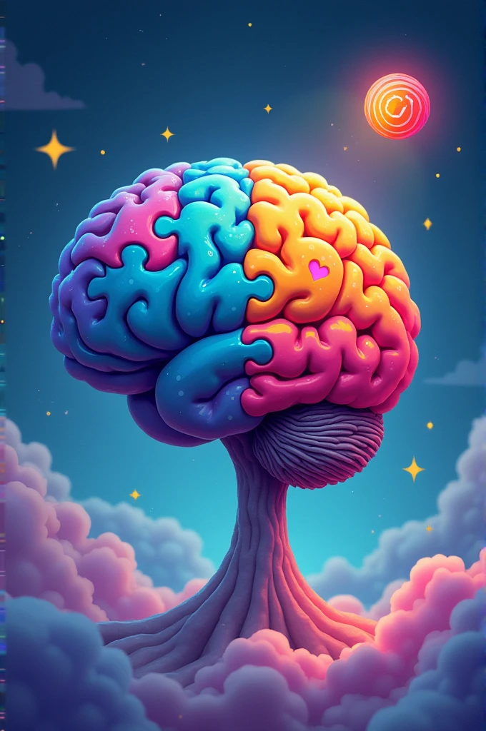 Puzzle-shaped brain