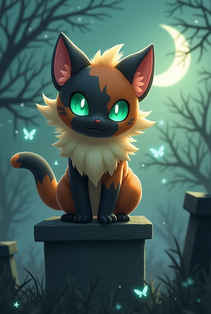 First stage ghost type Pokémon based in a tortoiseshell cat.