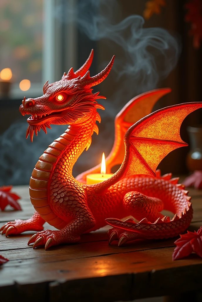 Make a unique dragon-shaped candle holder with something original that represents the fire signs