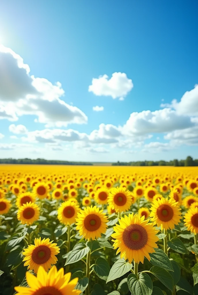 sunflower field with blue sky wallpaper
