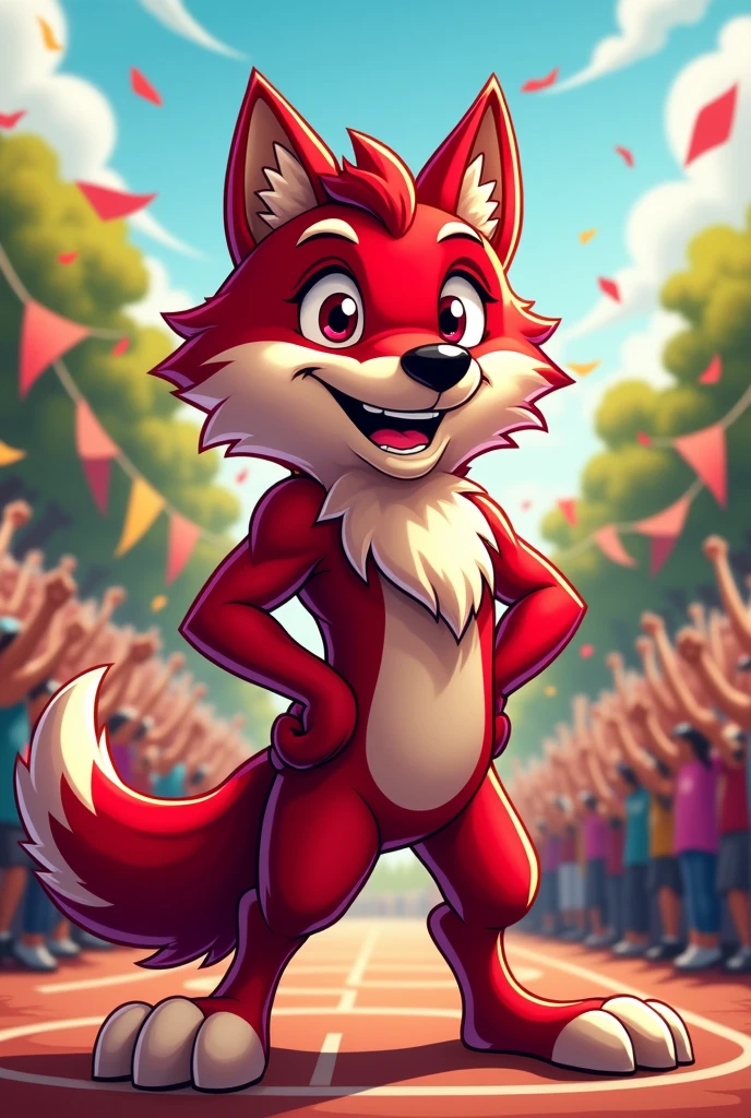 I need a mascot for a school. Let it be a red wolf.