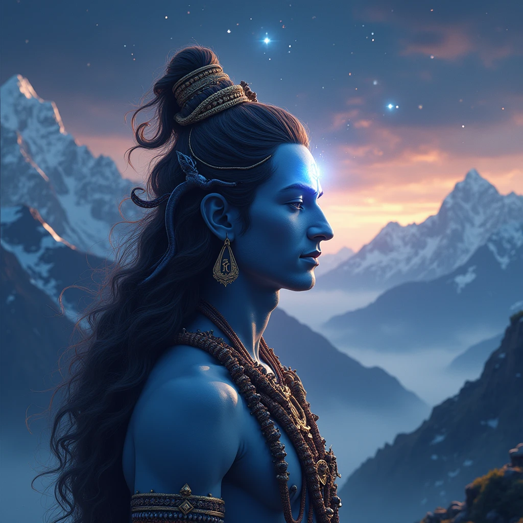God Mahadev with letter A