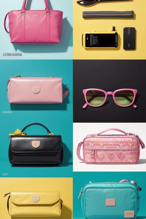 A lively and colorful Facebook cover image for a page dedicated to "achadinhos." The background features a collage of various shopping and lifestyle items, like fashion accessories, home décor, gadgets, and trendy products, all creatively arranged to represent great finds. The color palette is bright and cheerful, with shades of teal, yellow, and coral dominating the scene. The logo, featuring the name of the page in a bold, modern font with an icon of a magnifying glass or shopping bag, is placed prominently either in the center or in one corner. The overall design should feel dynamic and fun, inviting users to explore and discover amazing deals.