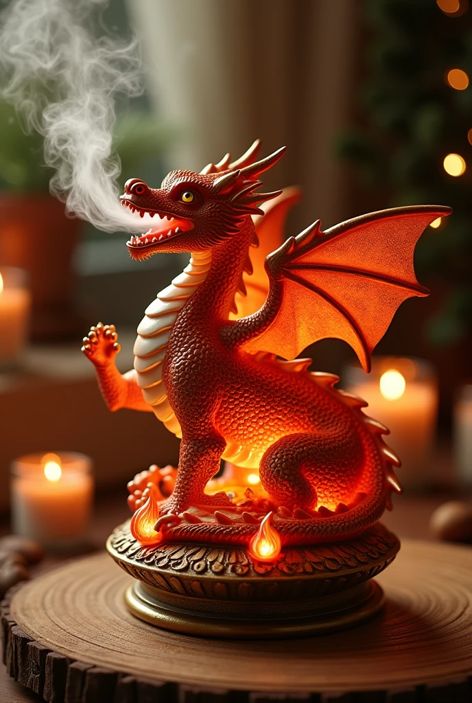 Make a dragon-shaped air freshener container that blows smoke out of its mouth with something original that represents the fire signs 