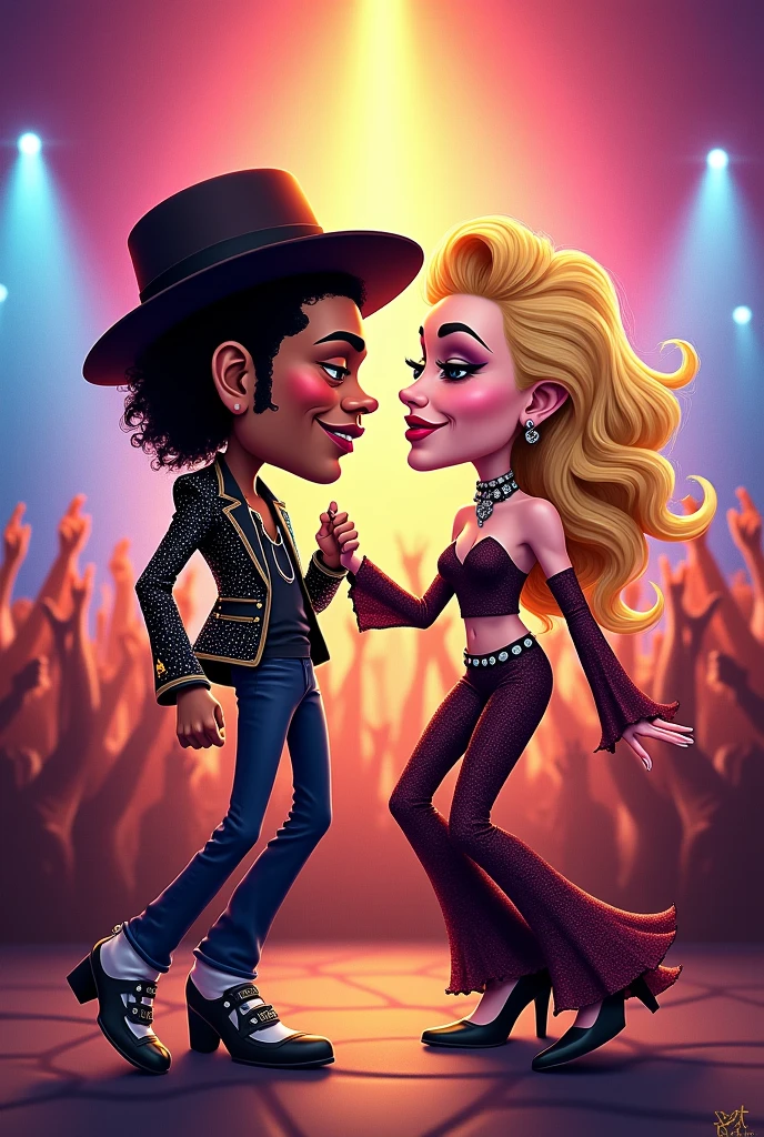 Michael Jackson y madonna caricatura
