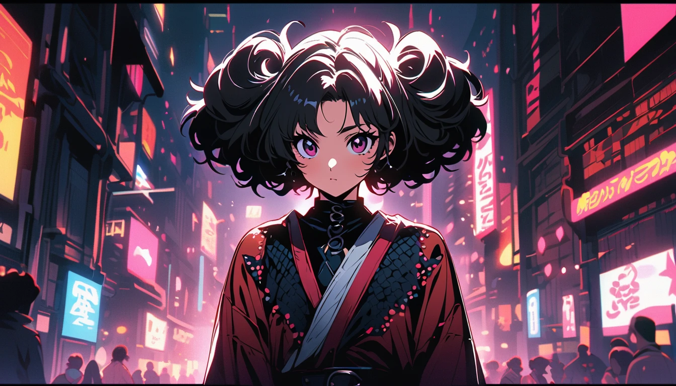 Japanese female singer from the 80s, 1980's Japanese fashion disco style, city-pop cute style, voluminous bob hair style, black hair, bang hair, round white face, pure image, frontal shot, --at 6.0 Additional Processing