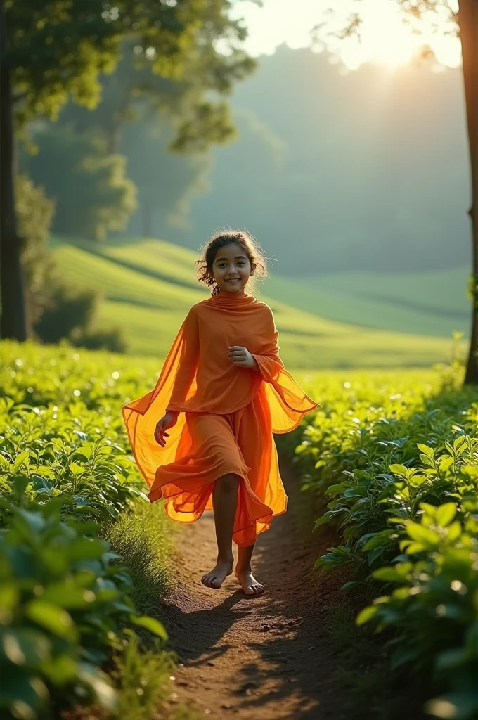(0:00 - 0:30)
- A shy romantic girl is shown running through a beautiful landscape (tea gardens or riverside) in slow motion.
- She's wearing a traditional Assamese dress (mekhela chadar) and has a sweet expression on her face.