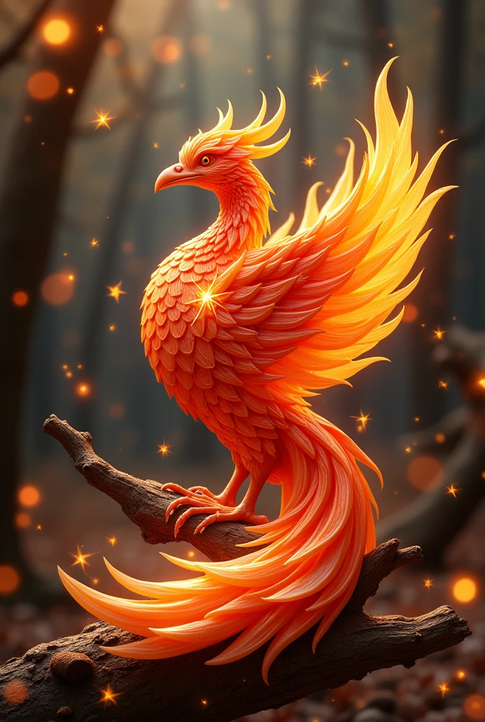 Create an air freshener container shaped like a phoenix with something original that represents the fire signs.