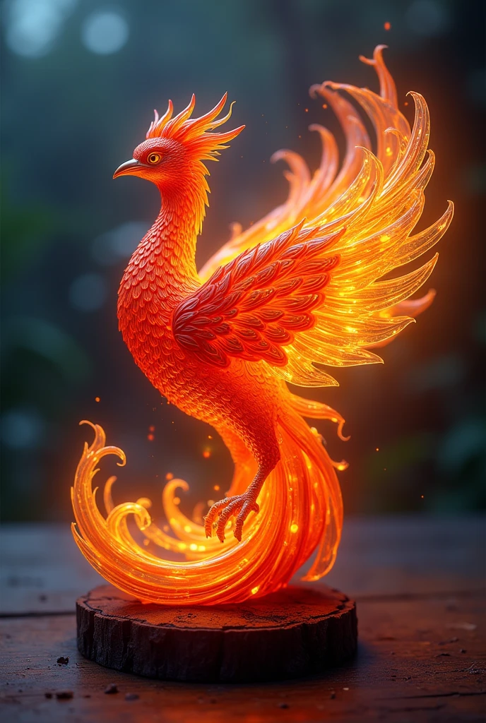 Create an air freshener container shaped like a phoenix with something original that represents the fire signs. 