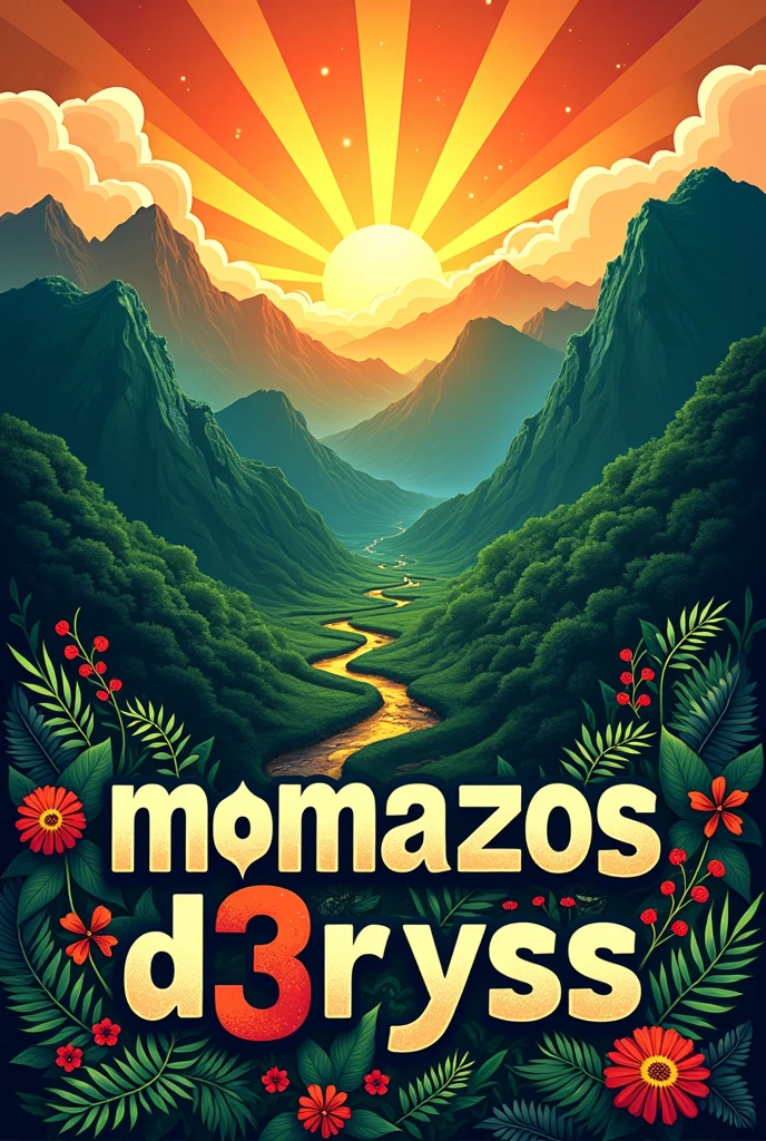 An image that says momazos d3rlyss at the bottom and leaves space for another image above the text, The image needs to be dilated and have background rays, and also have a background image of Peru.
