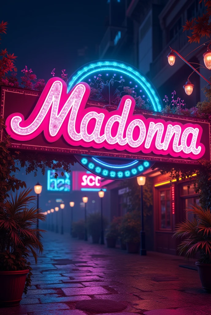 Sign that says the word Madonna