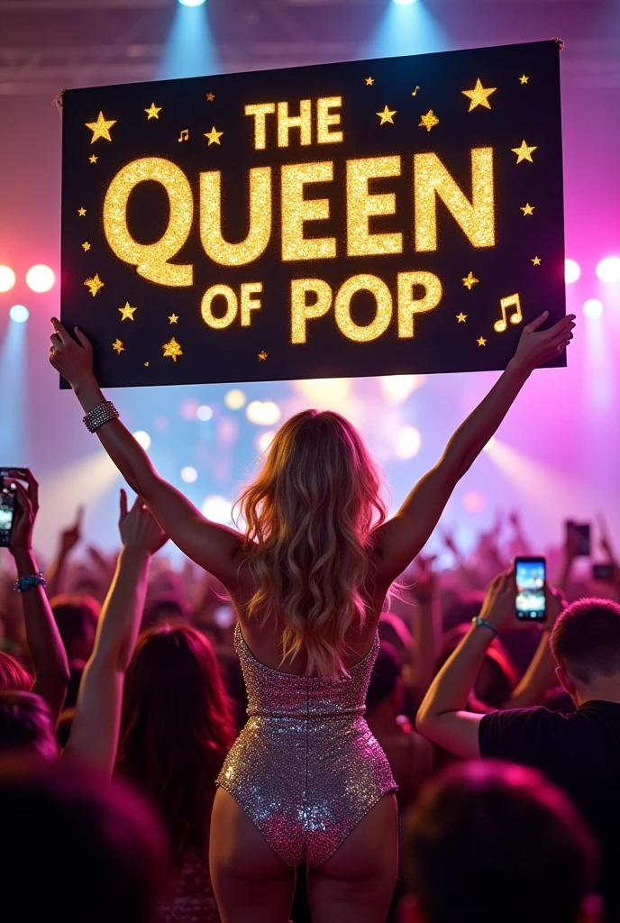Sign that says the queen of pop