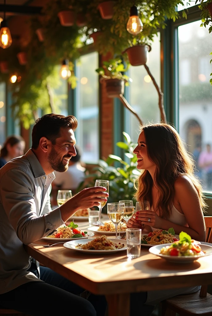 Lionel Messi having lunch with Antonela Roccuzzo, without candles