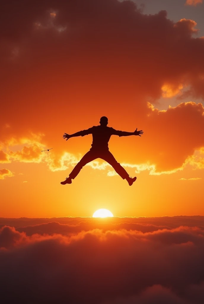 make the silhouette of a person falling