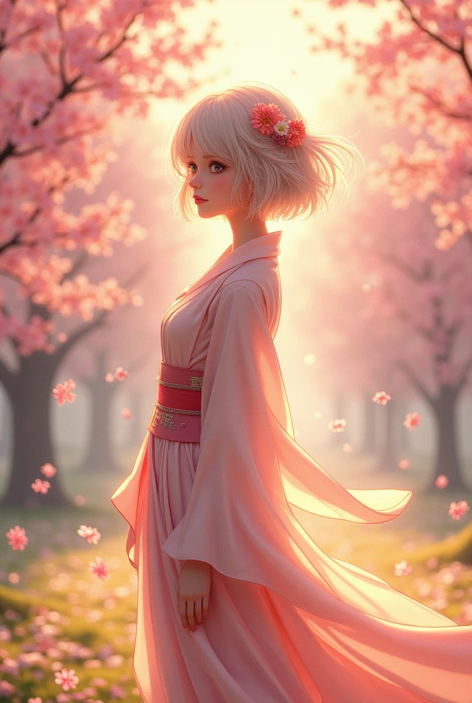 A young Japanese aasimar with short hair