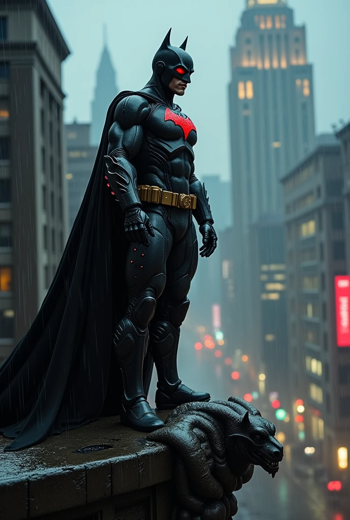 superhero.a mix of Batman with the Terminator 