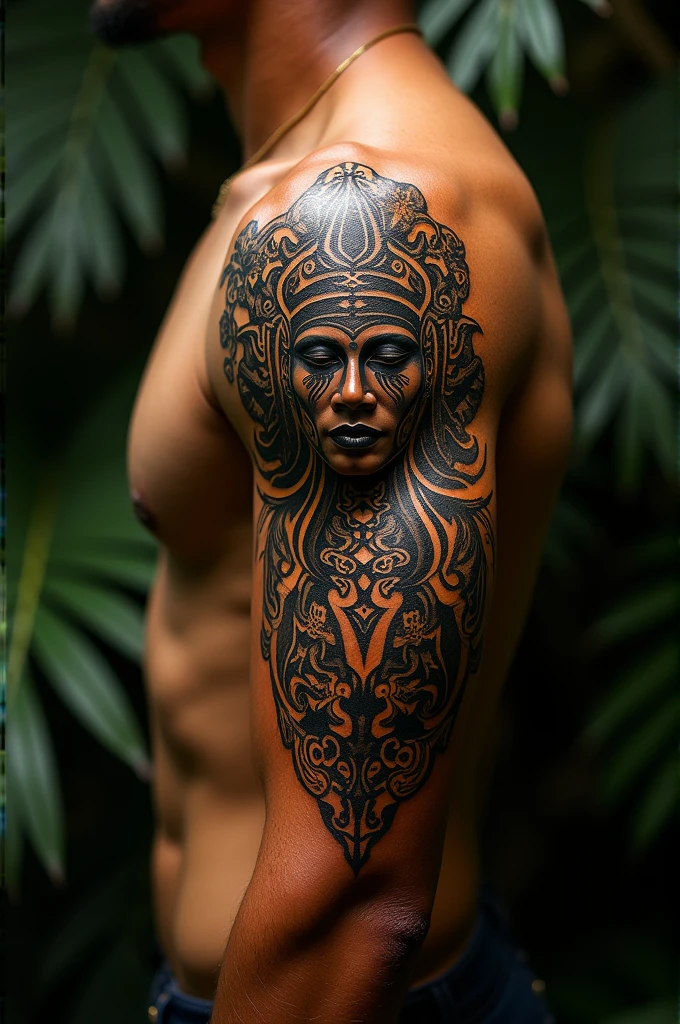 A 7-ray tattoo design from the Mayombe palo