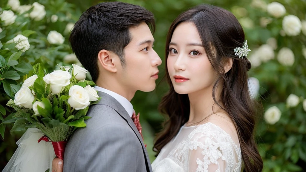 Marriage between twins、A man and a woman who look alike