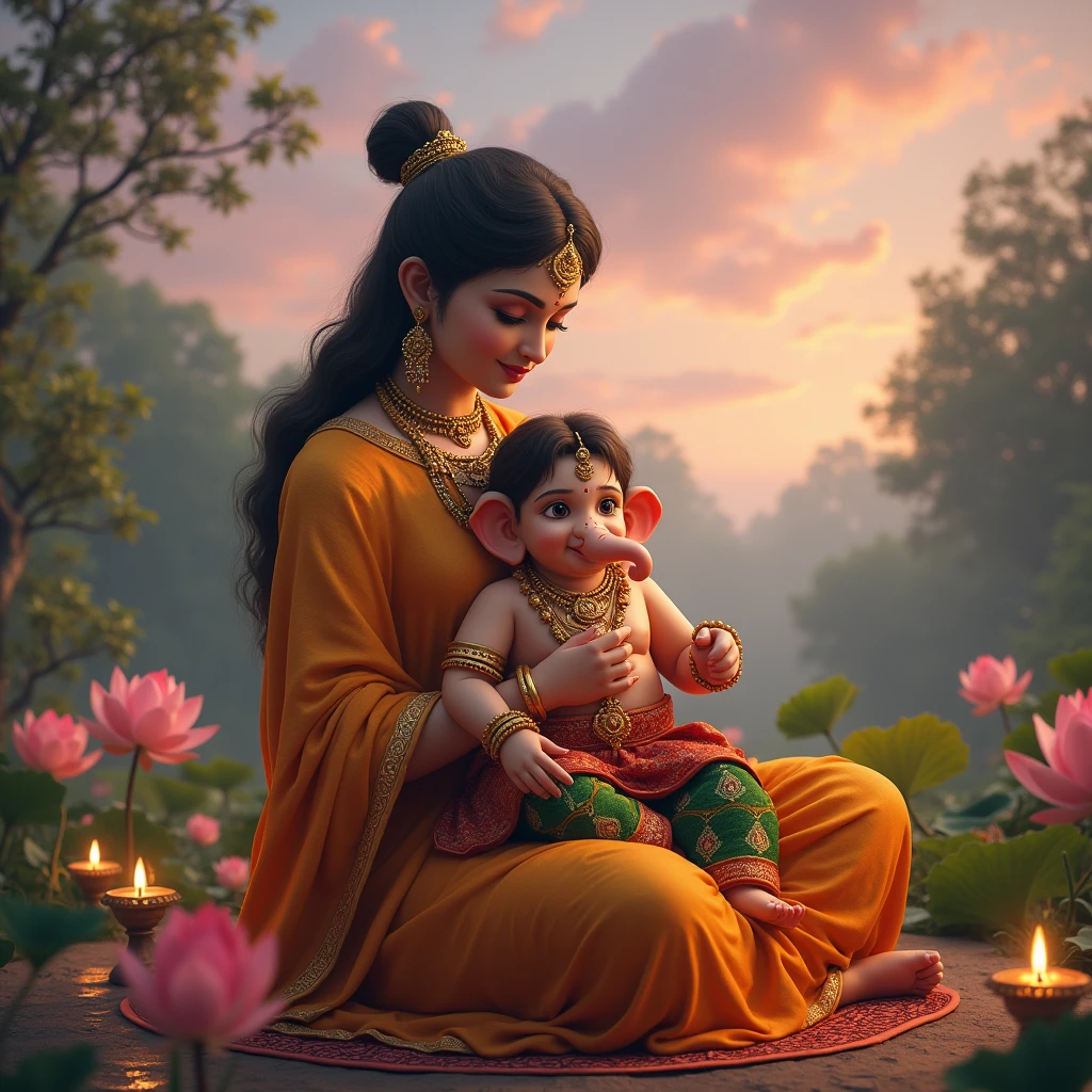 mata parvati and god ganesh