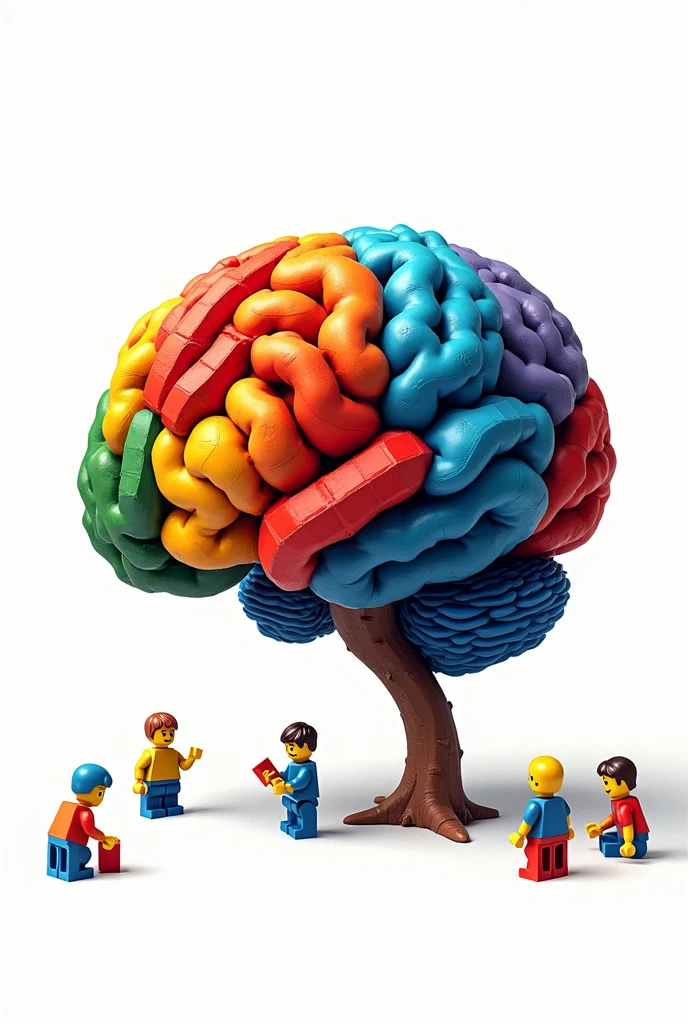 Right hemisphere of the brain with lego from above 