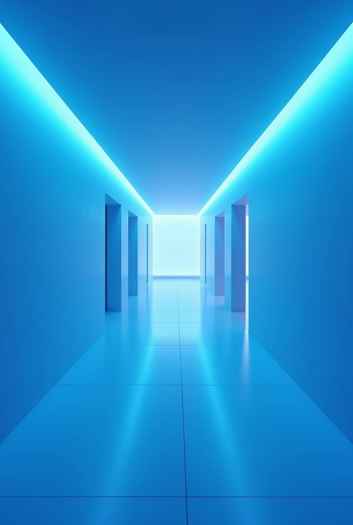 A large spacious room with blue led lights, the image should look like a photo taken from above from top to bottom, super realistic image, without many elements 