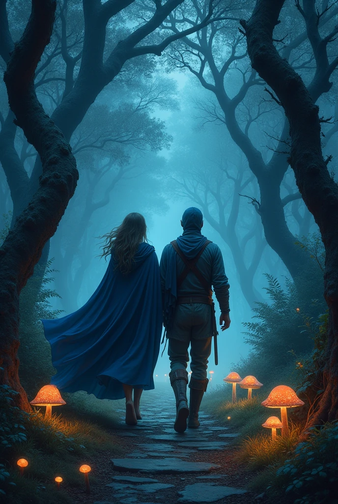 The path was fraught with danger – dark creatures and menacing shadows stalked them at every step.. however, Hope and determination guided the steps of the maiden and the hunter..