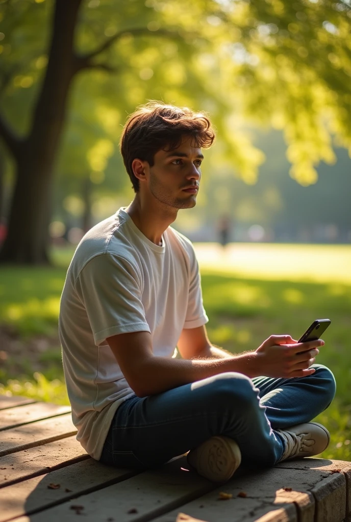 person composing a message in his head