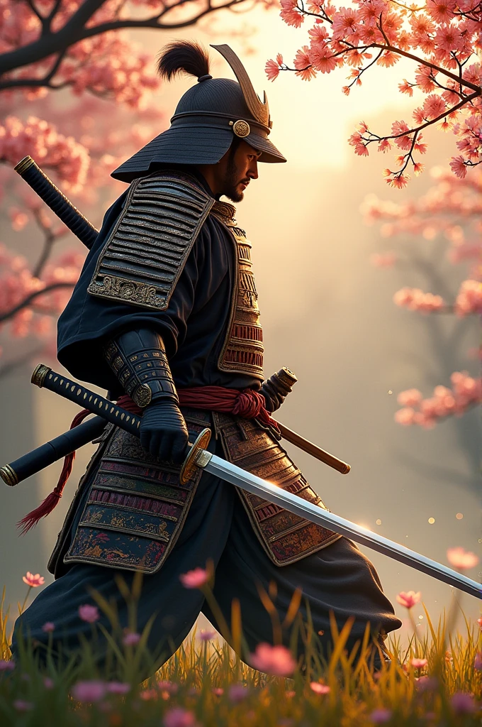 Japanese Samurai。Cutting a falling FX chart with a Japanese sword。