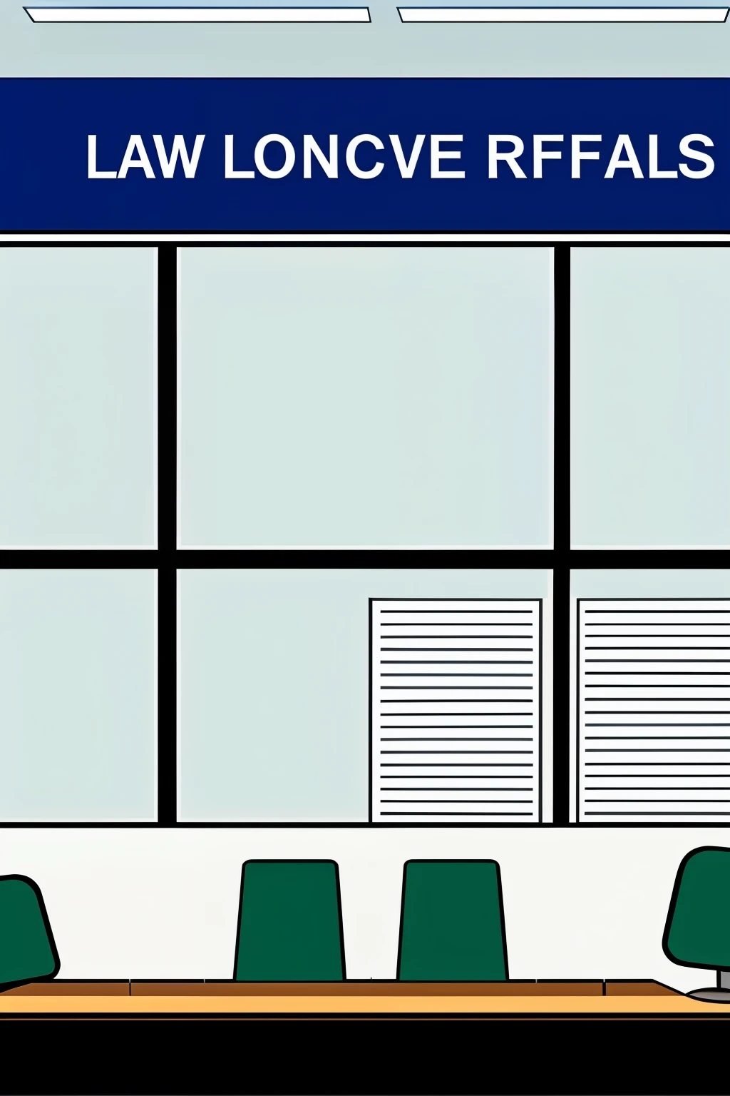 Generate an image that shows the law and regulations in an optometry office.

