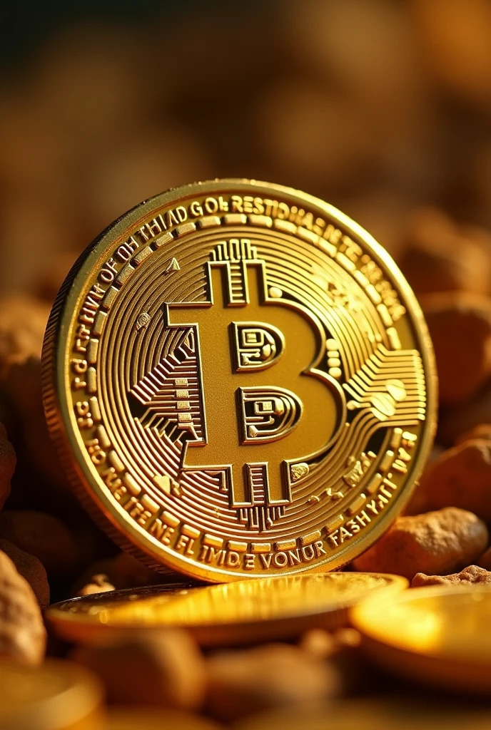 a front coin with the engraving of the golden kitten logo, cartoon style cartoon, Bitcoin style lighting. Brother-in-law wrote the value 003 Realistic Texture , high resolution, comely, highest quallity, obra of art toda dourada, of art , highly detailed