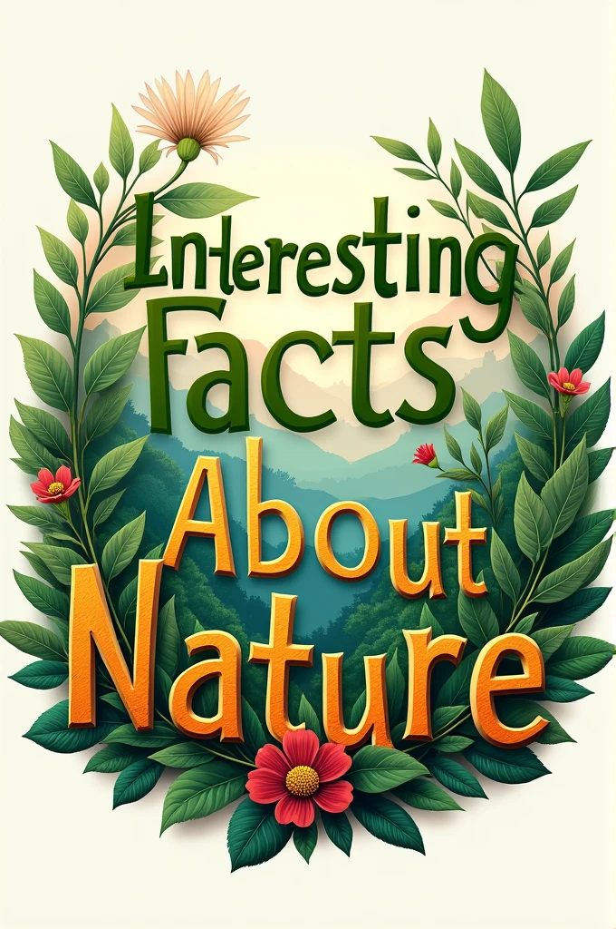 An image for a logo, written Interesting Facts About Nature, 4 k image.