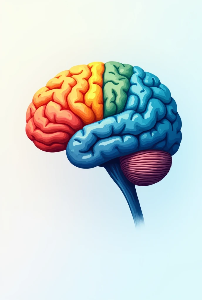 Brain parts flat illustration