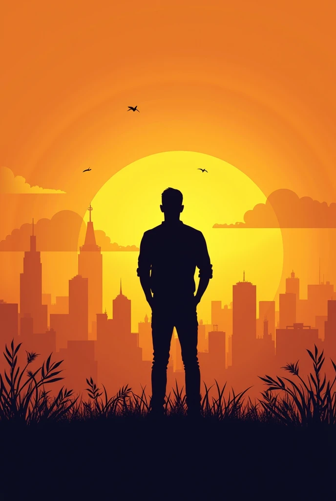 Silhouette of person in motivational inspired image, focusing, work, entrepreneurship and success