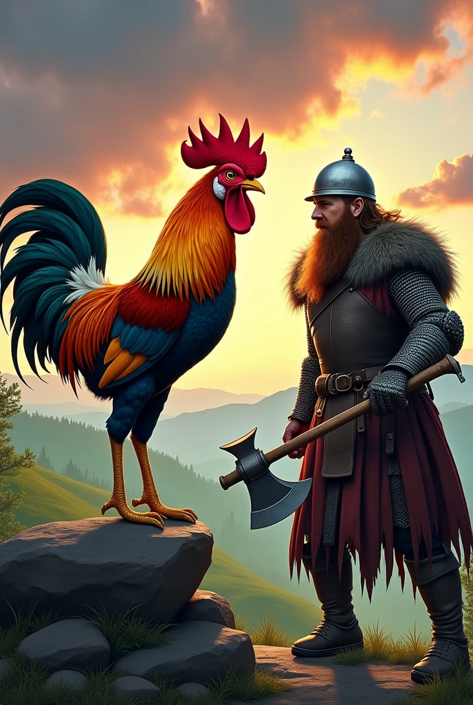 A French rooster killing a viking